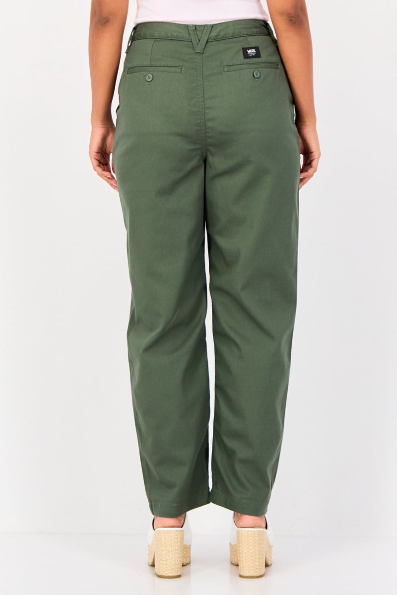 VANS Women Regular Fit Solid Chino Pants, Olive - Image 3